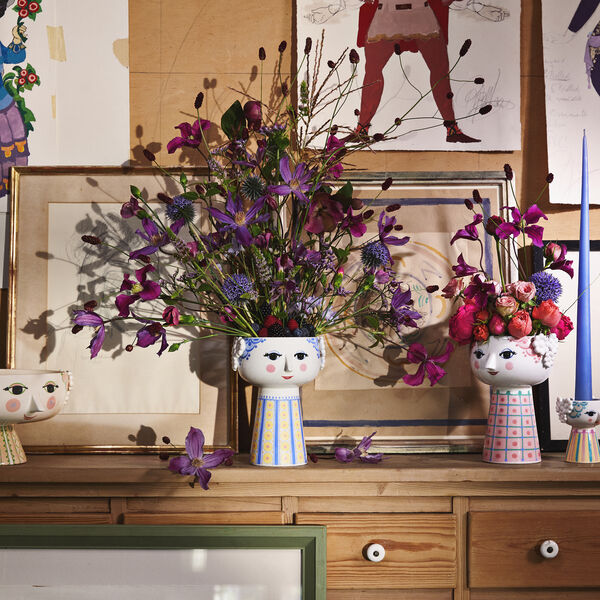 Eva vase 18,5 cm, blå, Bjørn Wiinblad