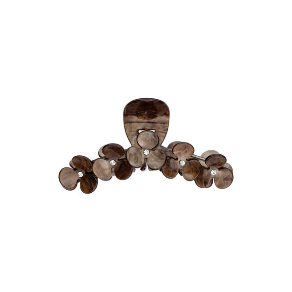 Flower H&aring;rklemme X Large, chocolate brown w/crystal, DARK department