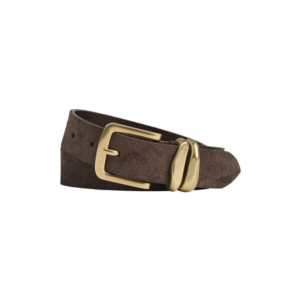 AdleyMBG Belt Suede, dark brown w/br. gold, Markberg