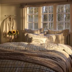 Printed Lyocell pyjamasett, lys beige/offwhite, Lexington