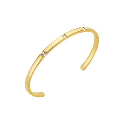 Crystal Set Open Bangle, pale gold, Orelia