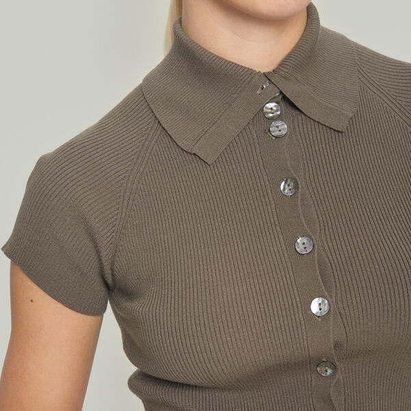 Saku bluse med krage, chocolate chip, BITTE KAI RAND