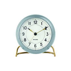 AJ Station bordklokke, gr&aring;, Arne Jacobsen Clocks