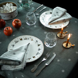 Julemorgen damask servietter 45x45 cm 2 pk, hvit /gr&oslash;nn, Wik & Wals&oslash;e