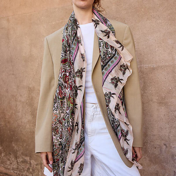 ANTIQUE PAISLEY skjerf, rosa, Bella Ballou