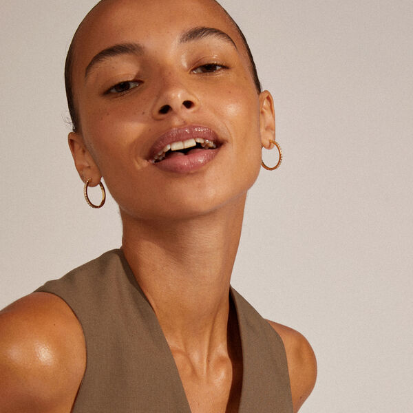 EBNA maxi krystall hoops, gullbelagt, Pilgrim