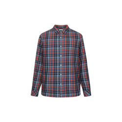 Regular fit small checked flannel shirt - GOTS/Vegan, blue check, KnowledgeCotton Apparel 