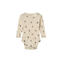 Wool Body L/S Lucca, 9564 penguins, Wheat
