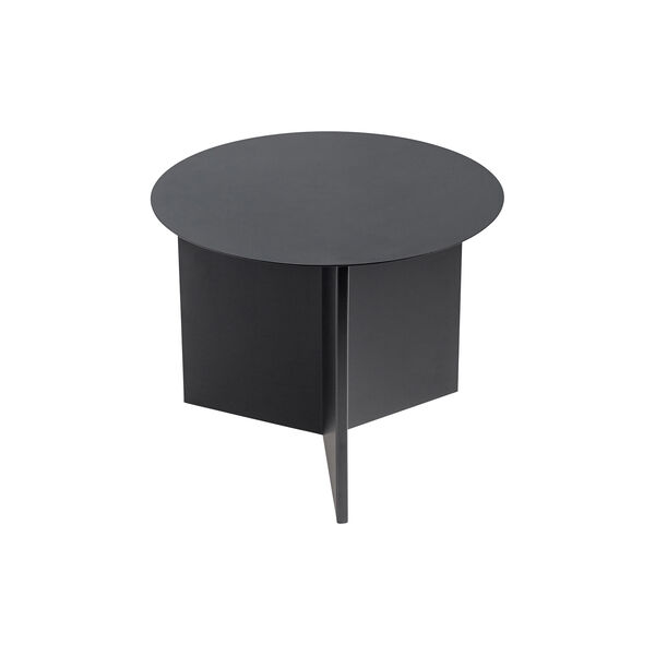 Slit Table Round sidebord, black, HAY