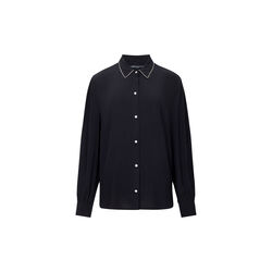 LIZZY CREPE LS SHIRT, black, French Connection