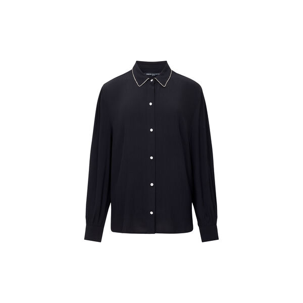 LIZZY CREPE LS SHIRT, black, French Connection