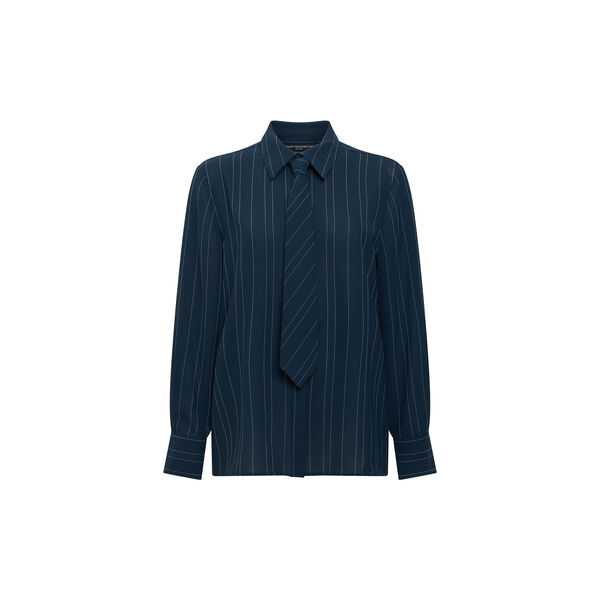 ERMA PIN STRIPE TIE SHIRT, new navy / ethereal blue, French Connection