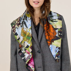 DECOUPAGE skjerf, light blue, Bella Ballou