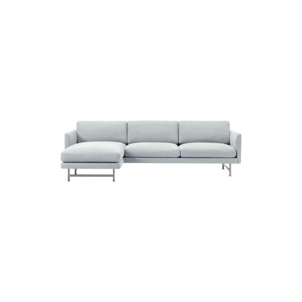 5625 Calmo 3-seater Chaise Sofa, Ecriture 0710/chrome, Fredericia Furniture