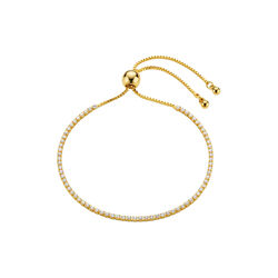 Crystal Tennis Slider Bracelet, pale gold, Orelia