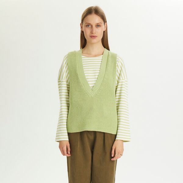 BillyKB Strikke Vest, lily green, Karen by Simonsen