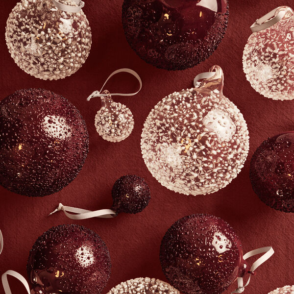Flurry Glass Baubles S | Set Of 3 | Picante Red | Julepynt, Ferm Living