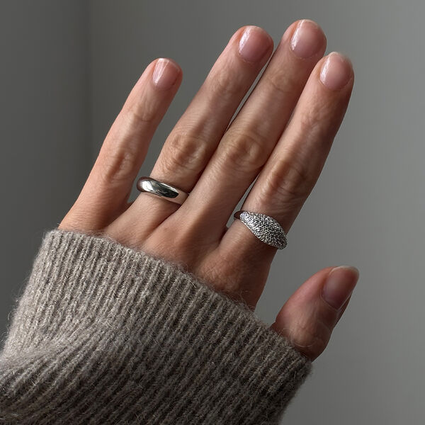 Dome Slim Pave Ring, sølv Dome Slim Pave Ring, sølv, Philippa Studios