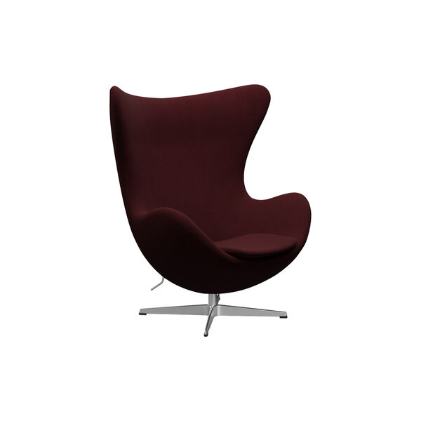 Egg&trade; 3316 loungestol, Christianshavn 1141 red/satin brushed aluminium, Fritz Hansen