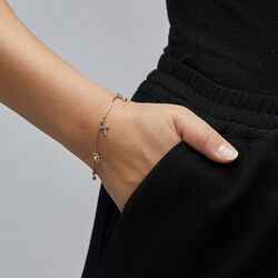 ANET crystal armbånd, gullbelagt, Pilgrim