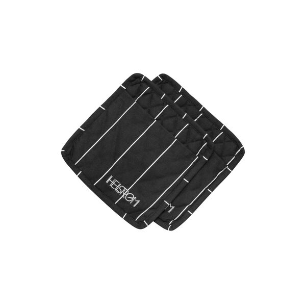 Grytelapp med lomme 2-pk, mørk blå med hvite striper, Hellstrøm Items