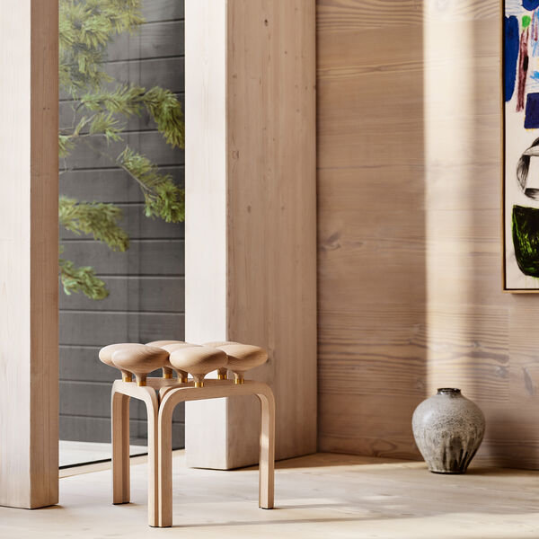 JU01 Utzon Stool, white oiled beech JU01 Utzon Stool, white oiled beech, Fritz Hansen