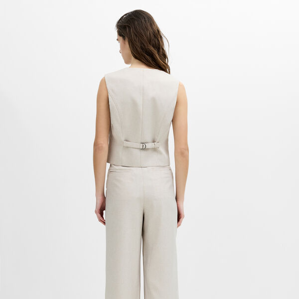 MISHA SUITING FITTED WAISTCOAT, stone neutral, French Connection