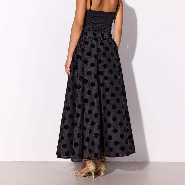 Bobby Long Skirt, black w/dots Bobby Long Skirt, black w/dots, HUNKØN