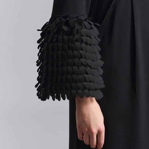 Sakura stretch dress with flounces, black, BITTE KAI RAND