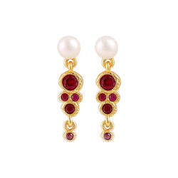 Scarlet &oslash;reringer, gold/red, Hultquist Copenhagen