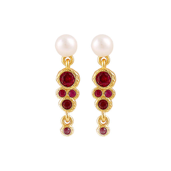 Scarlet &oslash;reringer, gold/red, Hultquist Copenhagen