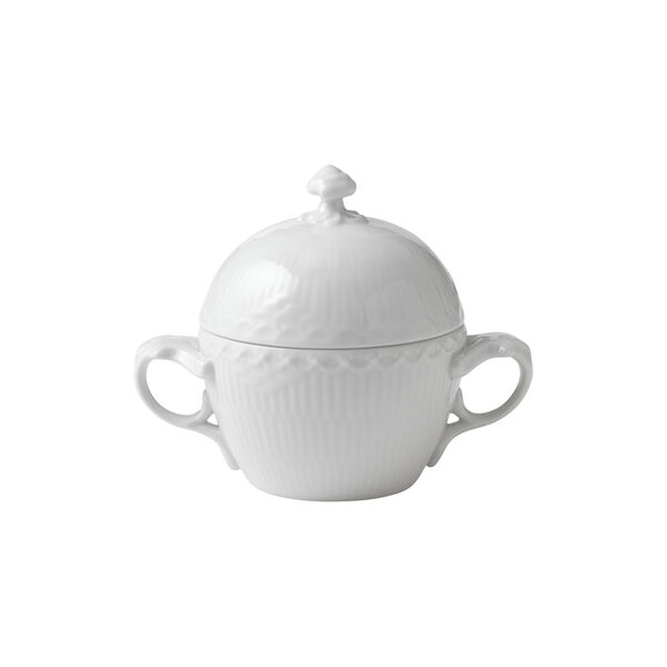 Hvit Halvblonde sukkerskål med lokk Hvit Halvblonde sukkerskål med lokk, Royal Copenhagen