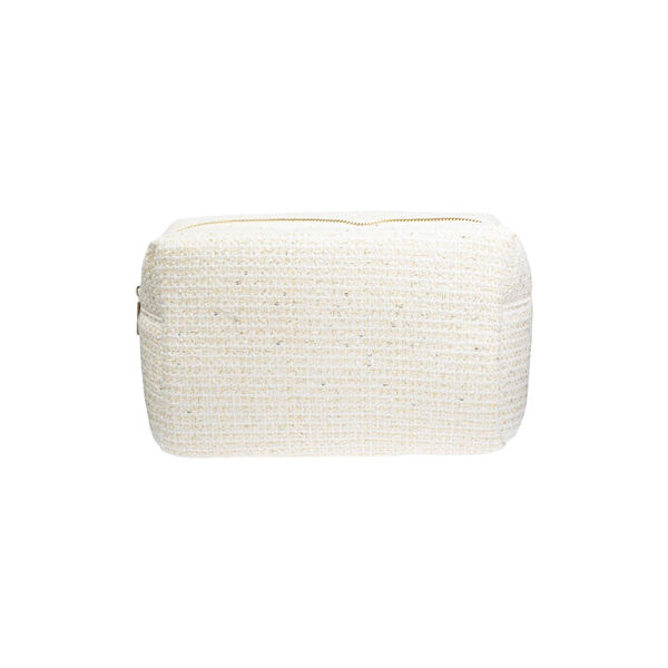 Tweed Make-Up Pouch Large, off white, DARK department