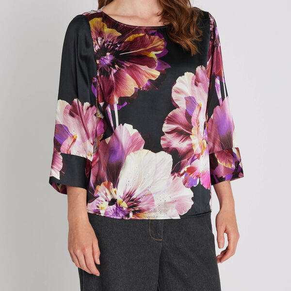 Etta blouse, dark brown, PBO