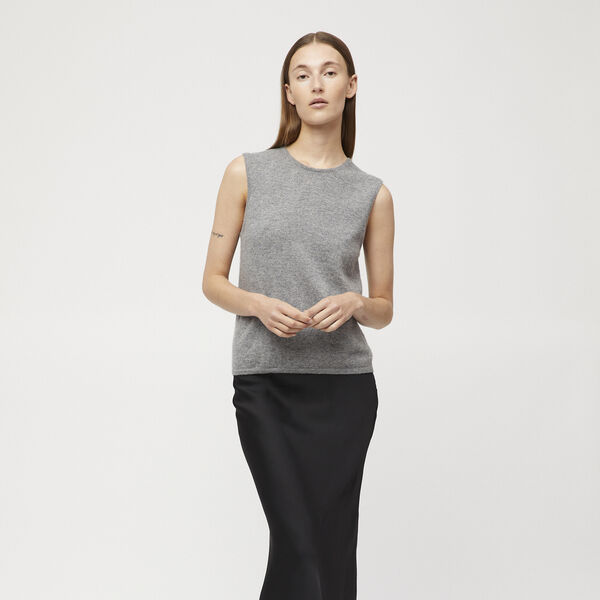 Classic Cashmere Tank, grey melange, FWSS
