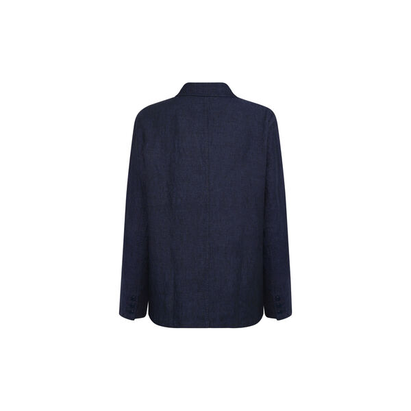 Linen blazer- GOTS/Vegan, yarndyed - total eclipse, KnowledgeCotton Apparel 