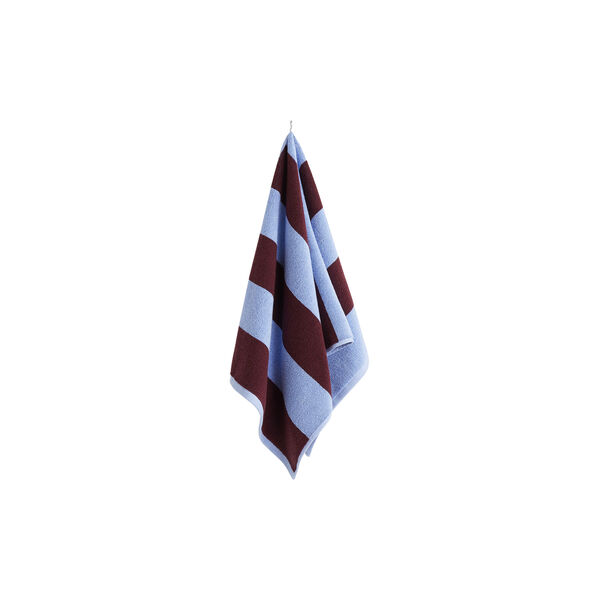 Frott&eacute; stripe h&aring;ndkle, bordeaux & sky blue, HAY
