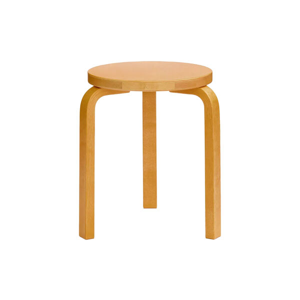 Stool 60, honey stained birch, Artek