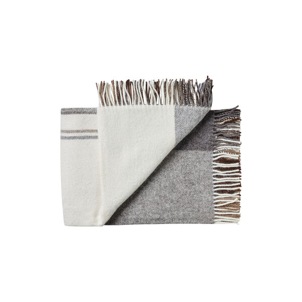 Oxford Throw, 5088&nbsp;white&nbsp;brown, Silkeborg Uldspinderi
