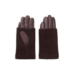 Day Leather Knit Glove, chocolate plum, DAY ET