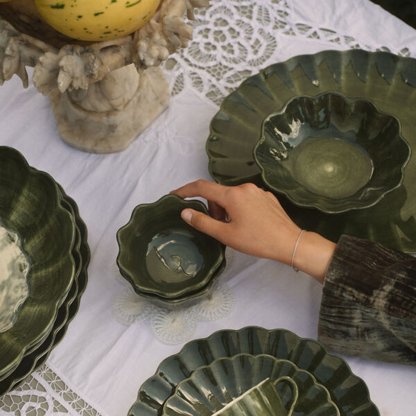 Oyster skål 18x16cm, forest green, Mateus