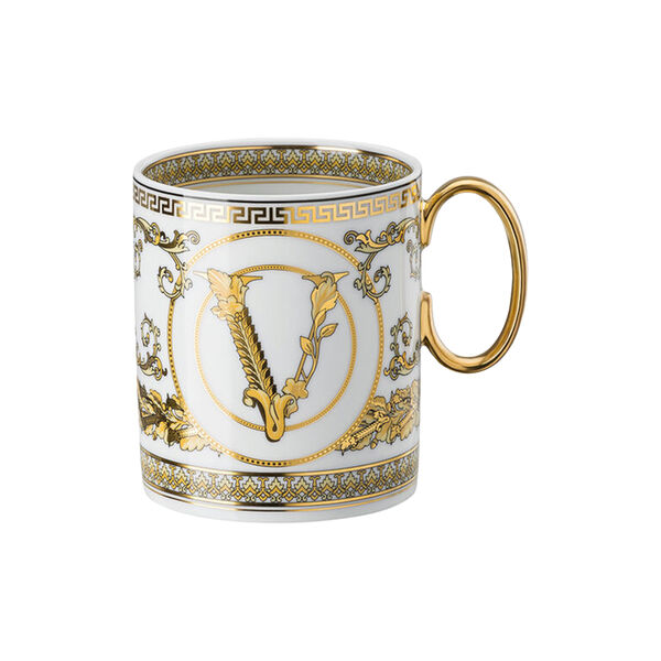 Mug with handle, virtus gala white, Rosenthal x Versace