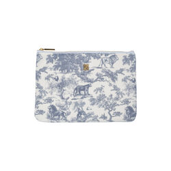 Velvet Small Pouch, country blue savannah pattern, DARK department
