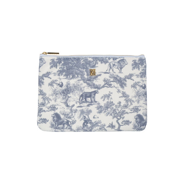 Velvet Small Pouch, country blue savannah pattern, DARK department