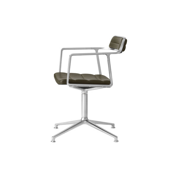 VIPP452 Swivel Chair with Gliders, bosco green/polished aluminium, Vipp