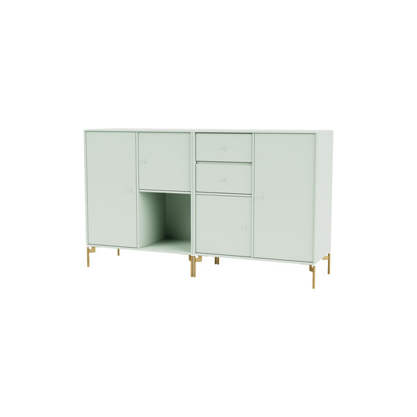 COUPLE bred skjenk med ben i messing, 161 mist, Montana Furniture