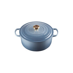 Signature st&oslash;pejern rund gryte &Oslash; 28 cm, chambray, Le Creuset