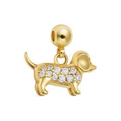 Dog Charm, gold, WHO IS SHE