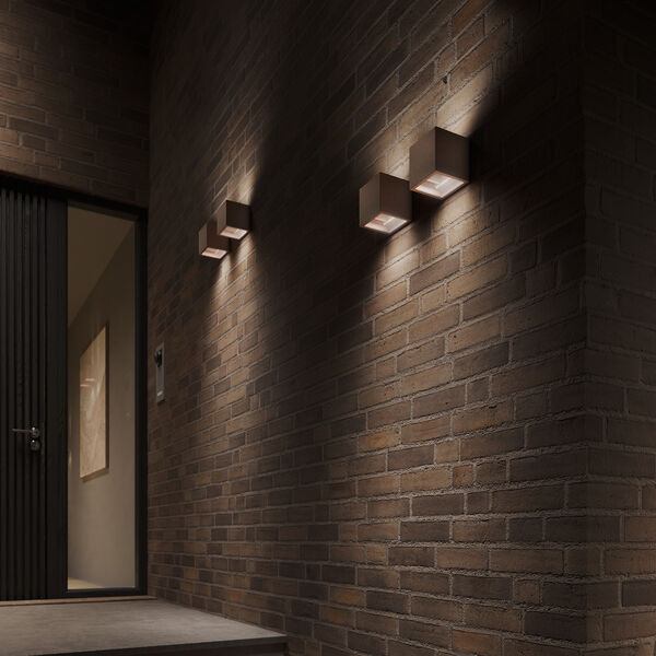 CUBE Up/Down Wall Lamp, rust, LIGHT-POINT