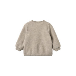 Wool Fleece Cardigan Kari, 3204 khaki melange, Wheat